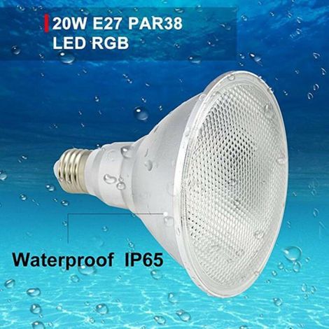 Ampoule LED PAR38 - 30 W - Base E27 - RGB 16 Couleurs - Étanche IP65 - Télécommande Incluse (1/4)