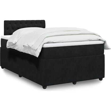 Boxspringbett mit Matratze Schwarz 120x200 cm Samt