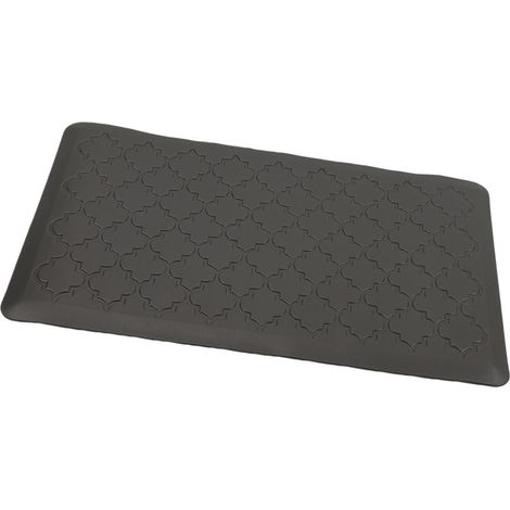 Tapis de sol rembourré en PVC antidérapant pour cuisine, confortable, facile à nettoyer, pour la maison, le bureau, l'évier, la buanderie, gris 44 x 120 x 1,2 cm.. (1/2)