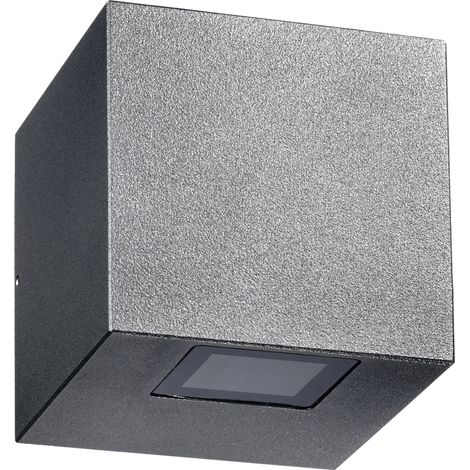 PRISMA 303362 LED APPLIQUE MURALE ANTHRACITE MÉTALLIQUE IP65 10 X 10 X 10 CM PIL