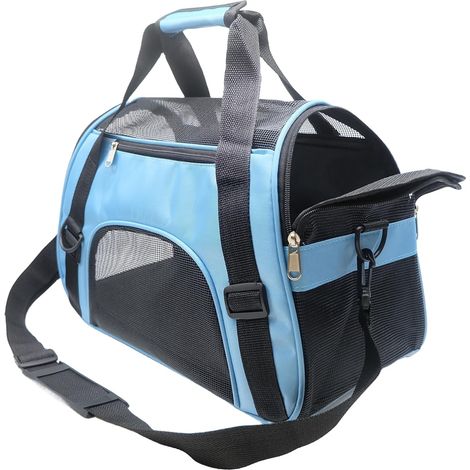 Sac de transport pour petit chat, chaton, chiot, petit chien, taille S, bleu (1/5)