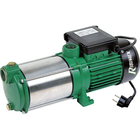 Ribimex Pompa di Superficie Autoadescante Multicellulare 5 Turbine, 1450 W, Portata 5400 L/h, Prevalenza 55 m, Aspirazione Fino a 7 m, Corpo in Inox, Ideale per Pressurizzazione e Irrigazione - PRMCA5