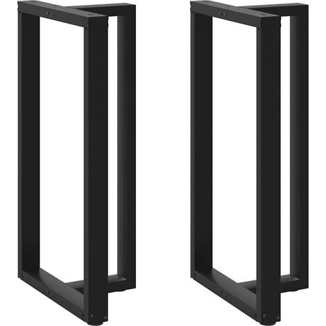 Pieds de table de bar en T, 2 pièces, acier thermolaqué noir, 60 x 35 x 110-111 cm - PANGIVO (1/5)