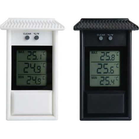lot de 2 Thermomètre Min Maxi Affichage digital Serre de jardin - Mur intérieur ou extérieur (1/4)