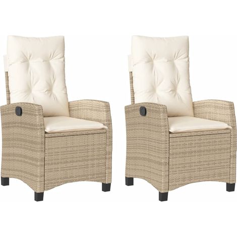 Maison Exclusive - Gartensessel mit Kissen 2 Stk. Verstellbar Bei