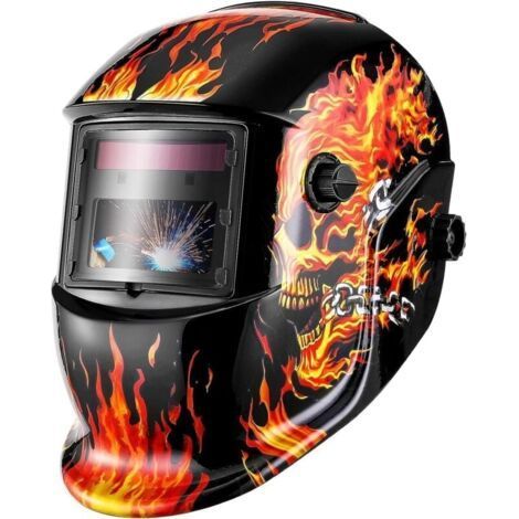 Masque de soudage crâne à mise au point variable sombre avec filtre LCD à assombrissement automatique pour soudeur ARC TIG MIG Grind (1/5)