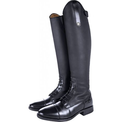 37, Schwarz 9100: Feminine Lederreitstiefel mit Ledersohle Modell Sevilla für Damen und normale Kinder (1/5)
