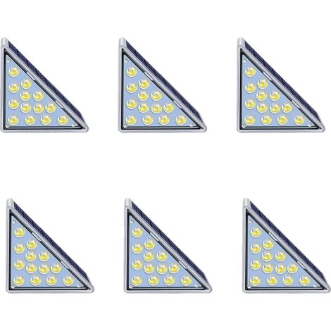 Luces solares para escaleras, resistentes al agua IP67, 80 lúmenes de potencia, 6 unidades. (1/2)