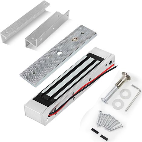 Serrure magnétique électromagnétique Porte Simple 180KG (350LB) avec Support ZL DC12V sécurité intégrée NC rétention de Serrure électrique pour systèmes de contrôle d'accès (1/5)