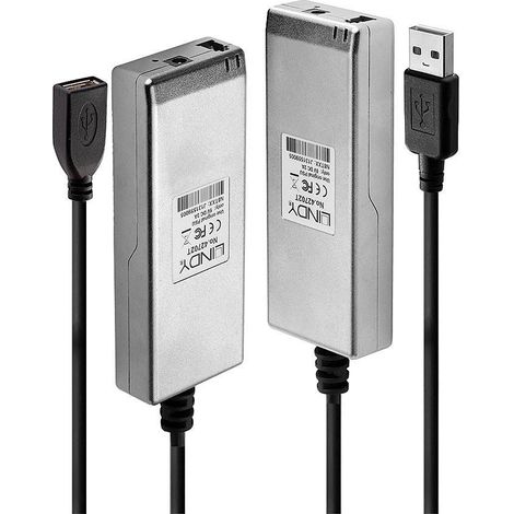 Lindy USB 2.0 MM Extender Fibra Ottica grigio 200m