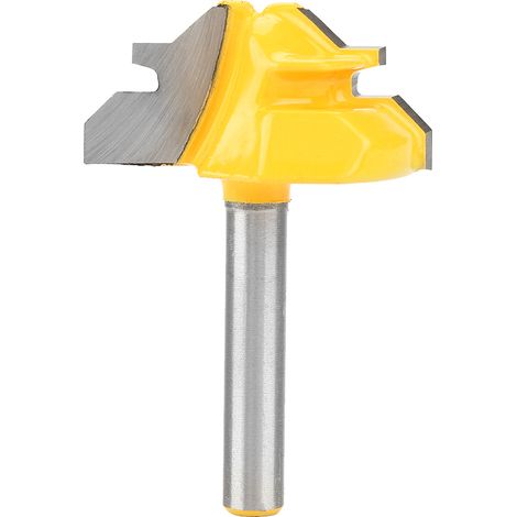 1Pcs 45 Degrees Shank Lock Miter Router Bit Woodworking Drill Cutting Tool 1/4