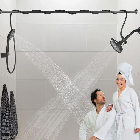 Pommeau de douche double pour couples avec 5 modes de jet D (1/5)