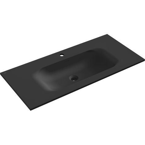 Mexen Vela lavabo empotrado en encimera 101 x 46,5 cm, negro mate - 25231071 (1/3)
