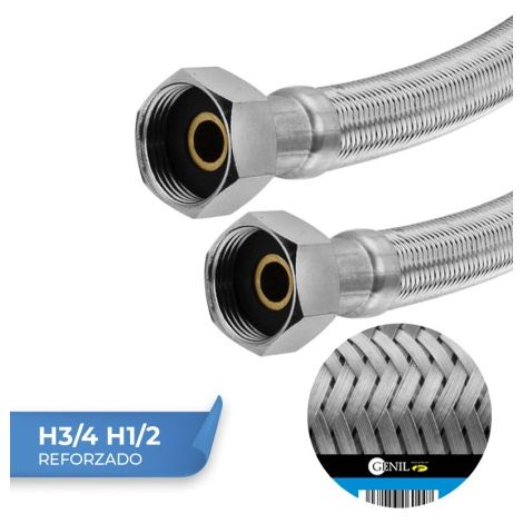 Latiguillos Super Reforzados  30cm Acero Inoxidable EPDM Pack 10 Uds. (1/4)
