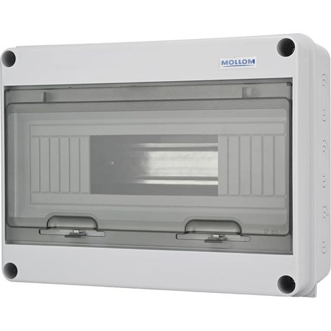 12 voies Boîtier protection et distribution pour disjoncteurs MCB Rail DIN, étanche IP65, intérieur et extérieur (1/5)
