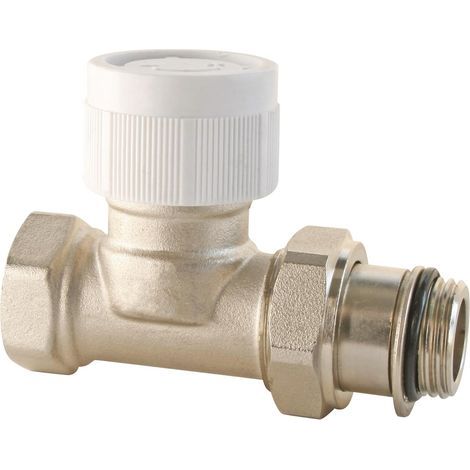 Straight Thermostatic Body, Nickel-Plated Brass, 15x21 Connection, M30x1.5 Head, Radiator (1/5)