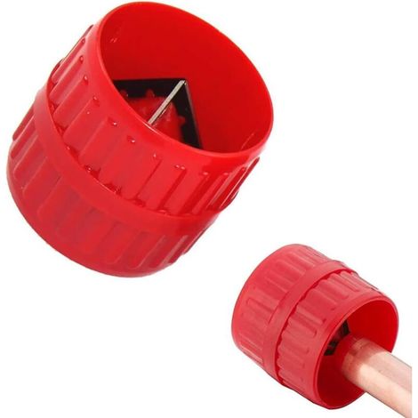 Outil d'ébavurage hydraulique universel 2 en 1 pour alésoirs internes/externes de 5 à 38 mm (rouge) (1/5)