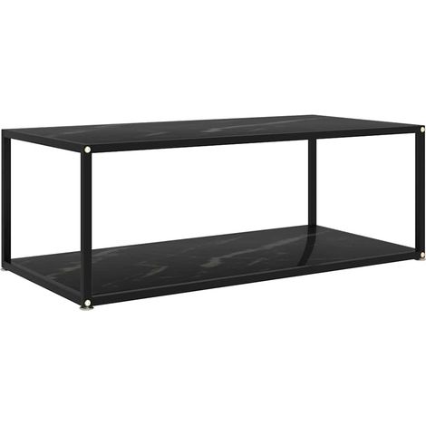322900 vidaXL Coffee Table Black 100x50x35 cm Tempered Glass (1/5)