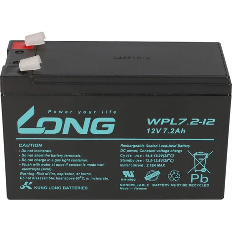 Kung Long Bleiakku 12V 7,2Ah WPL7.2-12-M-F2 longlife 10 Jahre (1/5)