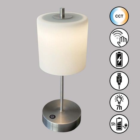 Lampe de table lampe d'appoint lampe de chevet batterie CCT LED dimmable H 34,5 cm blanc