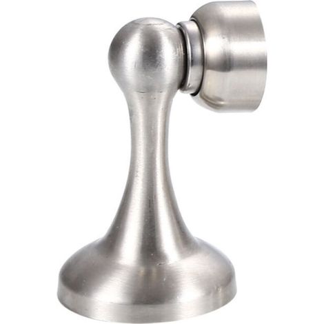 Butoir de porte magnétique en aspect acier inoxydable Butée de porte avec matériel de fixation au sol et au mur, 4,8 x 30 x 7.5 cm