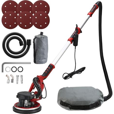 Polisseuse Ponceuse Ponceuse à cloison sèche électrique 1280W vitesse Variable avec aspirateur automatique lumière LED mur papier de verre mastic poudre ponçage mur Machine (1/5)