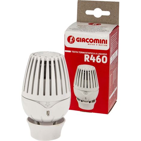 Giacomini Thermostatkopf R-460 für Ventile weiss mit Flüssigkeitsfühler