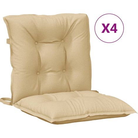 Maison Exclusive - Cuscini Sedia Schiena Bassa 4 pz Beige Mélange 100x50x7 Tessuto (1/5)