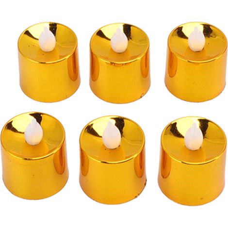 12 pezzi Lampada elettronica a LED con doratura galvanica per candele, ideale per Natale, matrimoni, feste di compleanno e decorazioni per la casa, colore oro.