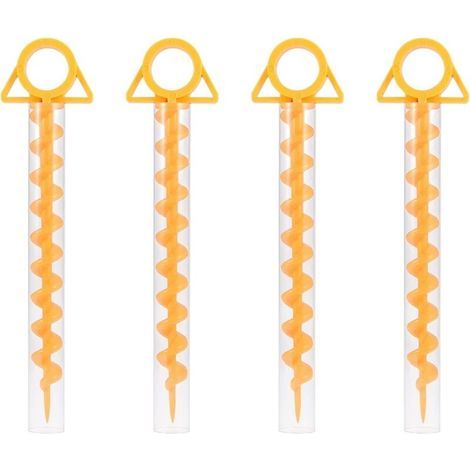 Piquets de tente spirales Ulisem, piquets de tente sardine, piquets de tente spirales en plastique robuste de 30 cm pour tentes, trampolines, animaux avec tube, lot de 4 (1/4)