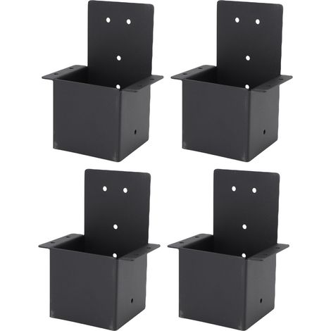 Support de pergola en acier au carbone haute résistance avec revêtement en poudre noir, support de poteau supérieur pour pergola, vérandas et cabanes (1/5)