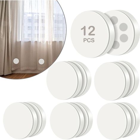 Paquete de 12 pesas magnéticas para cortina de ducha, revestidas de goma, para evitar salpicaduras, para cortinas, banderas y manteles (6 pares)