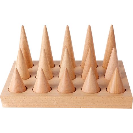 Présentoir à bagues en bois 15 doigts, organiseur de bijoux, support de vitrine pour exposition de bagues (1/5)