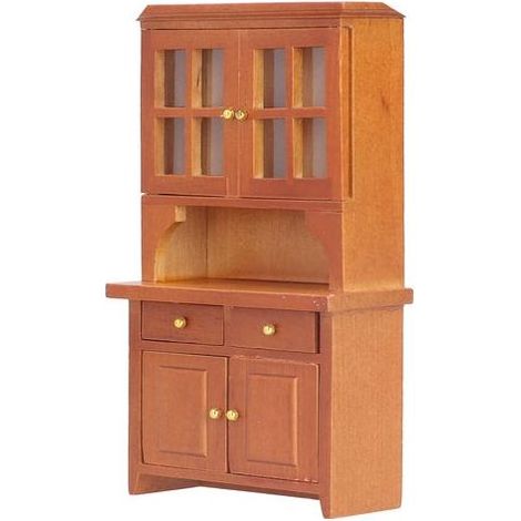 Armoire de maison de poupée 1:12 en bois, meuble de cuisine miniature décoratif accessoire marron (1/5)