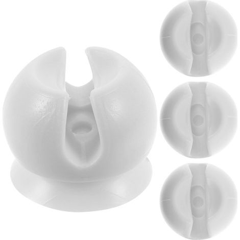 4er-Set Zahnbürstenhalter mit Saugnapf, Wandmontage – 2,80 x 2,80 x 2,20 cm – Weiß (1/4)