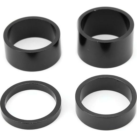 Lot de 4 rondelles télescopiques pour fourche avant de vélo, 5/10/15/20mm, entretoises de potence noires (1/5)