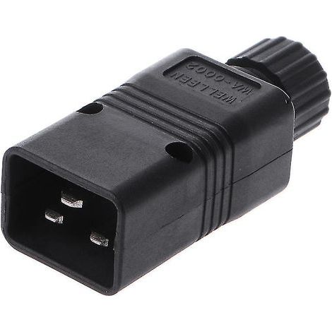 Connecteur mâle IEC 320 C20, prise d'alimentation secteur pour ordinateur, 16 A, 250 V (1/4)