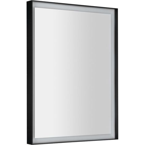 Sapho Sort LED - Miroir avec éclairage LED, 80x60 cm, touches tactiles, noir ST080S (1/5)