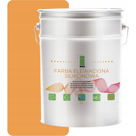Silikon-Fassadenfarbe Gelb Safran 5L + Anti-Algen (1/5)