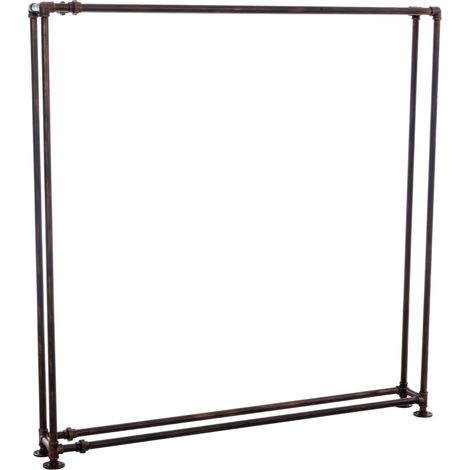 Portalegna porta legna da camino stile industriale 178x178 cm in metallo bronzo 100003580