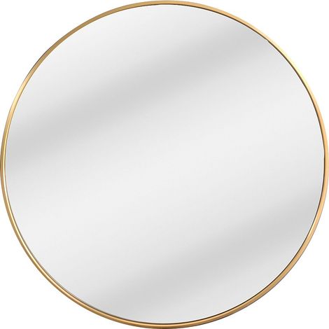 Grande specchio da parete rotondo in alluminio D. 80 cm Dorato - ELYRO