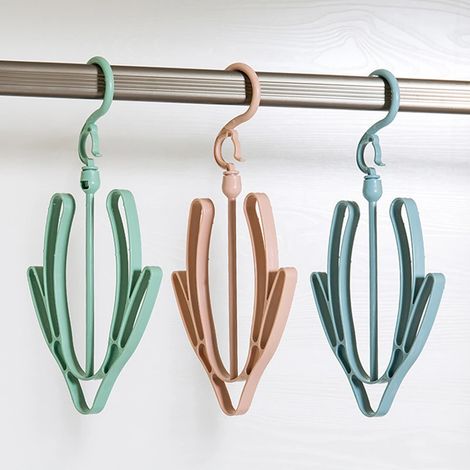 Lot de 3 cintres multifonctionnels pour chaussures, séchoir rotatif pour balcon, porte-foulards et chaussures, rangement et organisation de la maison (1/4)