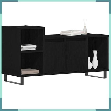 862970 Ensemble meuble TV Montage mural Chêne noir 100 x 35 x 55 cm (1/5)