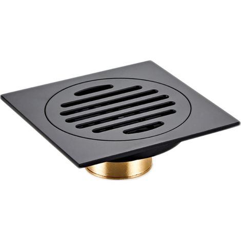 Bonde de sol pour salle bain, 1 en laiton noir 10 cm (4 pouces) (1/5)