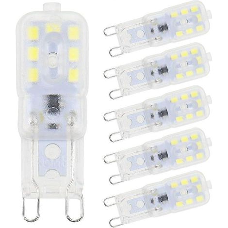 Ampoules LED G9 blanc froid 5W 6500K sans scintillement, remplaçant les halogènes, ampoules LED à intensité variable, économie d'énergie pour appliques murales, lustres, réfrigérateurs (1/4)