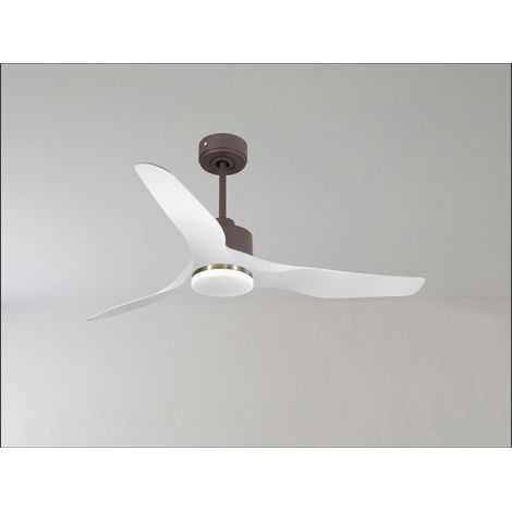 Ouray 2 de Klassfan - Ventilateur de plafond et destratificateur moteur DC Blanc avec lumière pales bois blanc 10 à 20 m² (1/5)