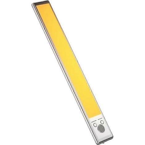 Lampe LED à détecteur de mouvement magnétique 24 cm, capteur de présence intelligent rechargeable, sans fil et à intensité variable, pour sous-meuble. (1/5)