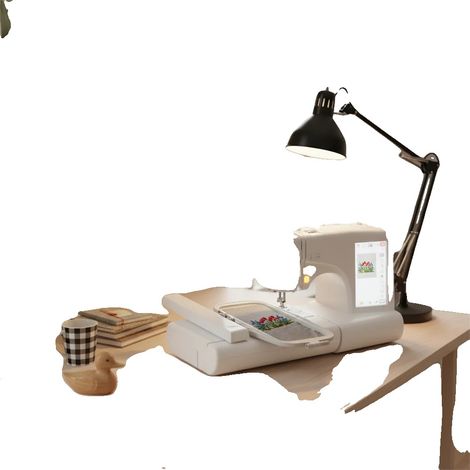 Máquina de coser y bordar, funcionamiento computarizado, 43 x 38 x 35 cm, área de bordado 100 x 235 mm, velocidad de costura 0-650 rpm, pantalla LCD de 7 pulgadas (1/5)