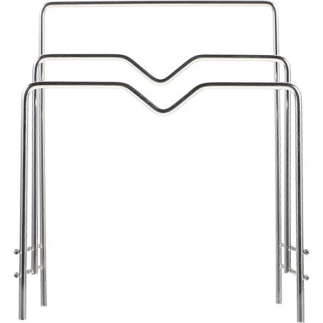 Étagère de rangement de cuisine multifonctionnelle en acier inoxydable, support à plusieurs niveaux pour couvercles de casseroles et planches à découper (style aléatoire)-Silver (1/4)