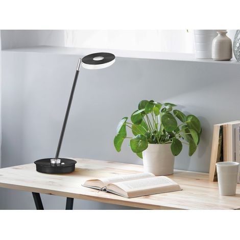 Verstellbare LED Schreibtischlampe DENT Schwarz mit Dimmer, Höhe 46cm (1/5)